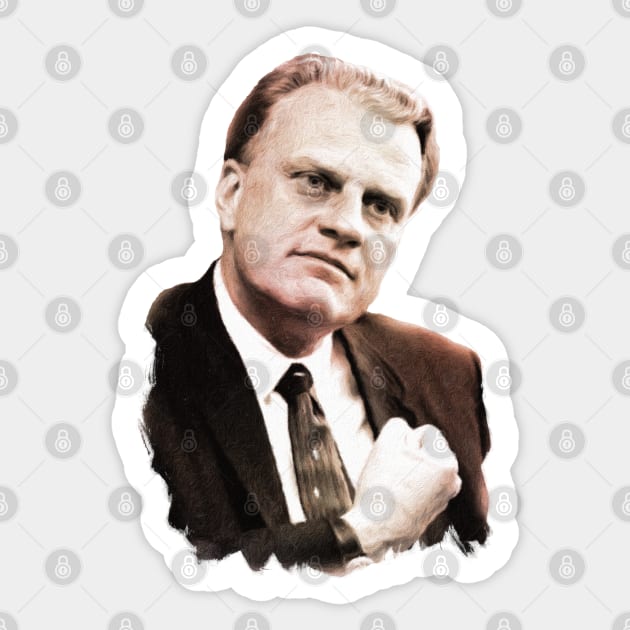 Billy Graham Painting Sticker by Beltschazar